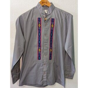 Moda Bianco Mens Native American Art To Wear Size Medium 15-15.5 Button Up (949m